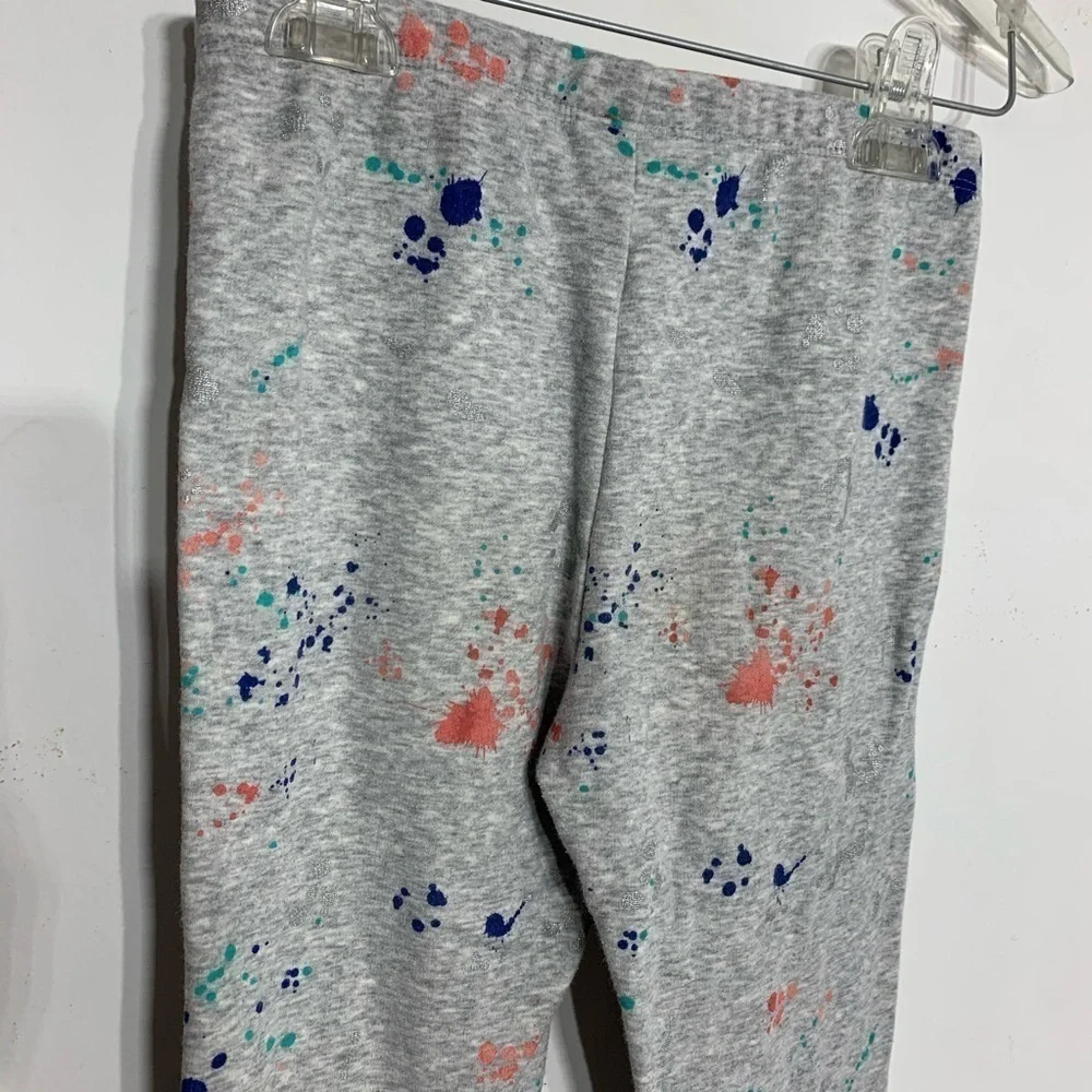 Gymboree Fleece lined paint splat Cotton pants large kids girls